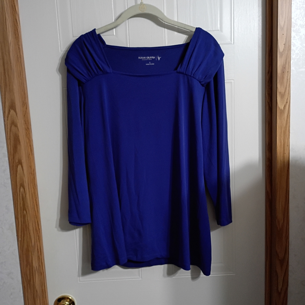Susan Graver Royal Blue Blouse